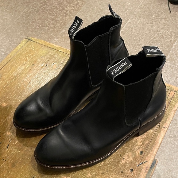 RHODE Men's Black Leather Boots - Picture 1 of 3